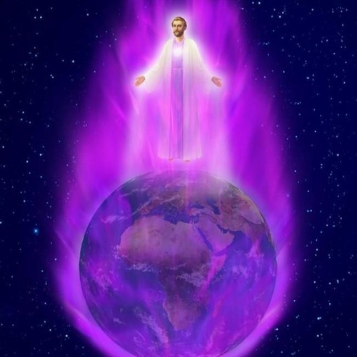 Maestro Ascendido Saint Germain envolviendo a la Tierra con la Llama Violeta